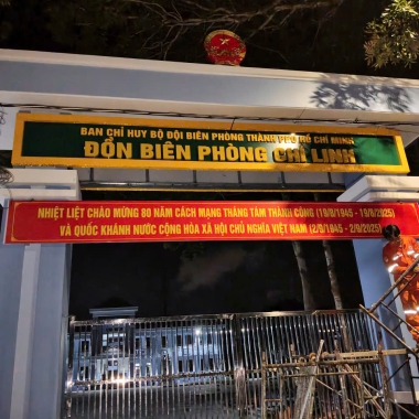 Thi Công Biển Hiệu Alu Chữ Nổi Tại Đồn Biên Phòng Chí Linh